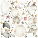 Circus Fun Bunny and Friends - Fabric Nursery Wall Art Decals