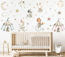 Circus Fun Bunny and Friends - Fabric Nursery Wall Art Decals