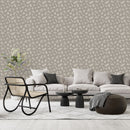 Grey Wallpaper with Olive Leaves