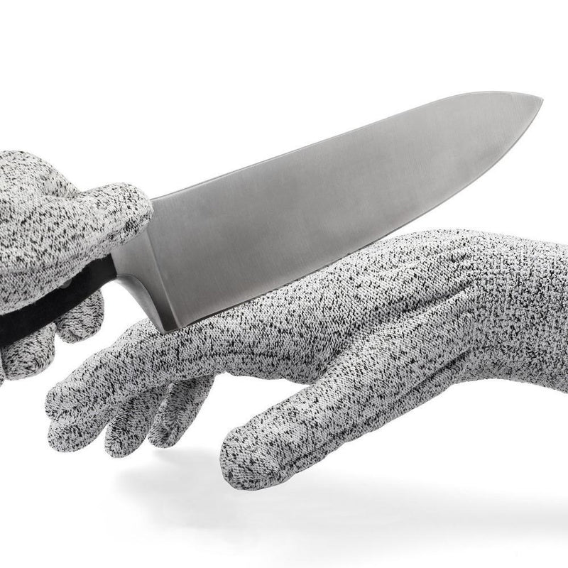 Kevlar No Cut Kitchen Gloves - Machine Washable - High Grade Polyethylene - Light Weight, Grey