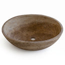 Noce Brown Travertine Oval Vessel Sink - 21"x16"x6" - Honed