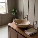 Noce Brown Travertine Oval Vessel Sink - 21"x16"x6" - Honed