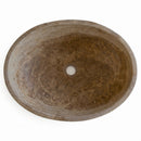 Noce Brown Travertine Oval Vessel Sink - 21"x16"x6" - Honed