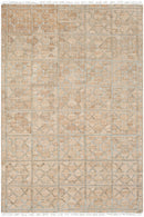 Rice Dusty Sage Fringed Jute Carpet