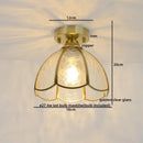 Nordic amber & teal stained glass copper led ceiling light bedroom