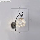 DecorBites™ Nordic Ball Wall Mount LED Glass Stairs Sconce Light with Antler Decor - Starry Illumination