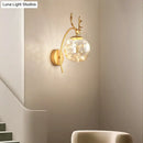DecorBites™ Nordic Ball Wall Mount LED Glass Stairs Sconce Light with Antler Decor - Starry Illumination