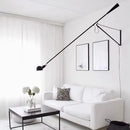 Nordic black adjustable long arm wall lamp bedroom light