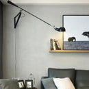 Nordic black adjustable long arm wall lamp bedroom light