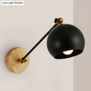 DecorBites™ Nordic Metallic Wall Lamp with Adjustable Spherical Shade for Boutique - 1-Bulb Wall Light