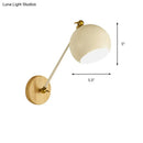 DecorBites™ Nordic Metallic Wall Lamp with Adjustable Spherical Shade for Boutique - 1-Bulb Wall Light