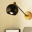 DecorBites™ Nordic Metallic Wall Lamp with Adjustable Spherical Shade for Boutique - 1-Bulb Wall Light