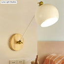 DecorBites™ Nordic Metallic Wall Lamp with Adjustable Spherical Shade for Boutique - 1-Bulb Wall Light