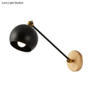 DecorBites™ Nordic Metallic Wall Lamp with Adjustable Spherical Shade for Boutique - 1-Bulb Wall Light