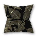 Nordic black & gold golden leaves pillow cases living room decor