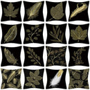Nordic black & gold golden leaves pillow cases living room decor