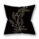 Nordic black & gold golden leaves pillow cases living room decor