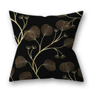 Nordic black & gold golden leaves pillow cases living room decor