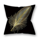 Nordic black & gold golden leaves pillow cases living room decor