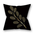 Nordic black & gold golden leaves pillow cases living room decor