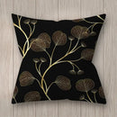 Nordic black & gold golden leaves pillow cases living room decor