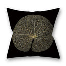 Nordic black & gold golden leaves pillow cases living room decor