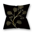 Nordic black & gold golden leaves pillow cases living room decor