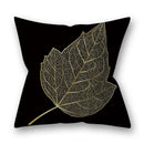 Nordic black & gold golden leaves pillow cases living room decor
