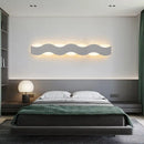 Nordic black led wave wall light bedroom sculptural decor