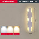 Nordic black led wave wall light bedroom sculptural decor