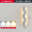 Nordic black led wave wall light bedroom sculptural decor