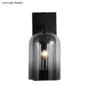 Nordic black smoked glass dome wall lamp bedroom sconce