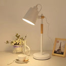 Nordic black & white adjustable desk lamp bedroom study wood accent