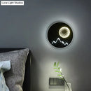 Nordic black white grey mountain wall light – bedroom fixture