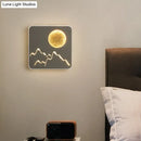 Nordic black white grey mountain wall light – bedroom fixture