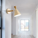 Nordic blue metal cone shade wall light bedroom reading lamp