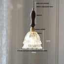 Nordic brass and ribbed glass pendant light fixture kitchen hanging lamp