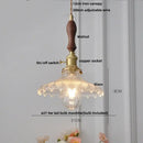 Nordic brass and ribbed glass pendant light fixture kitchen hanging lamp