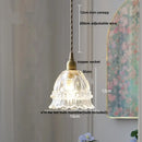 Nordic brass and ribbed glass pendant light fixture kitchen hanging lamp