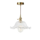 Nordic brass glass flounce led pendant light for dining room
