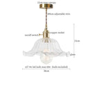 Nordic brass glass flounce led pendant light for dining room