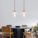 Nordic brass glass flounce led pendant light for dining room