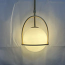 Nordic brass glass globe pendant light for kitchen dining room