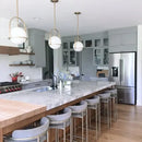 Nordic brass glass globe pendant light for kitchen dining room