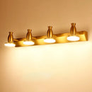 DecorBites™ Nordic Brass Wall Lighting - 4 Head Bathroom Vanity Lamp with Round Metal Shade in Warm/White Light