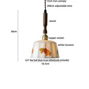 Nordic brown wood led pendant light dining room autumn leaf glass