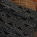 Nordic cream & black grey knitted woolen blanket living room throw