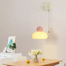 Nordic cream & blush pink glass wall light fixture bedroom lamp