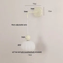 Nordic cream & blush pink glass wall light fixture bedroom lamp