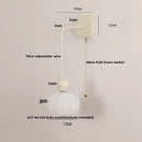 Nordic cream & blush pink glass wall light fixture bedroom lamp
